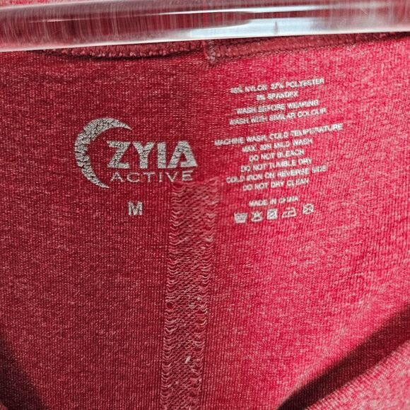 Zyia Active Heather Long Sleeve Performance Shirt Women's Red Size Medium - Picture 2 of 3